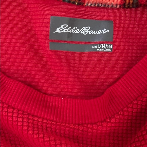 Eddie Bauer Red Plaid Kids Pajama Set with Truck Design - Picture 2 of 2